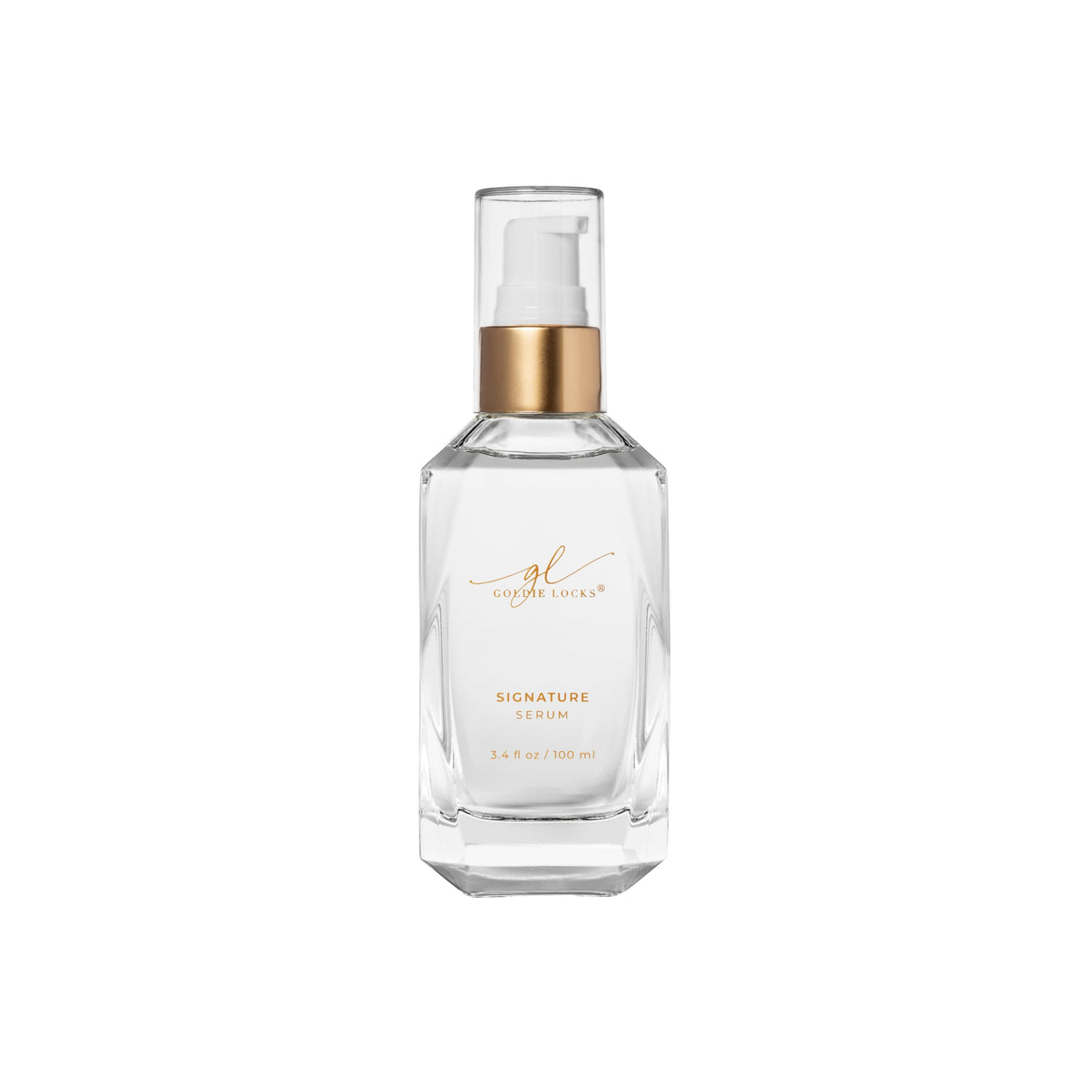 Goldie Locks front packaging showing serum bottle and brand shine benefit