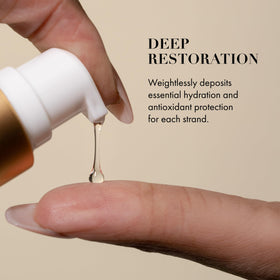 Goldie Locks serum texture on palm demonstrating lightweight, non-greasy feel