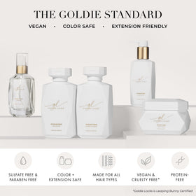 Goldie Locks bottle beside a ruler for 5.1 fl oz size and travel-friendly scale