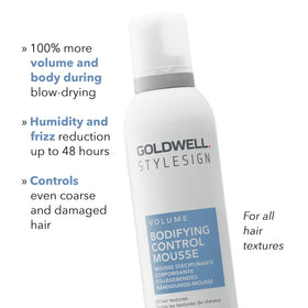 Goldwell styled blow-dry showing fuller volume and natural body