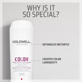 Goldwell bottle label close-up showing product details and usage guidance