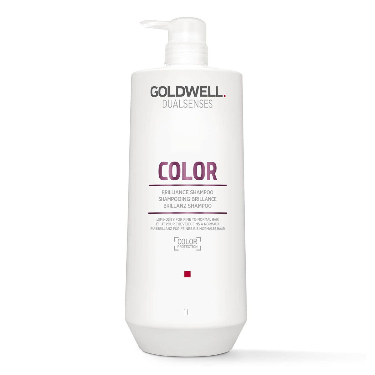 Goldwell Dualsenses shampoo front packaging showing product and size benefits