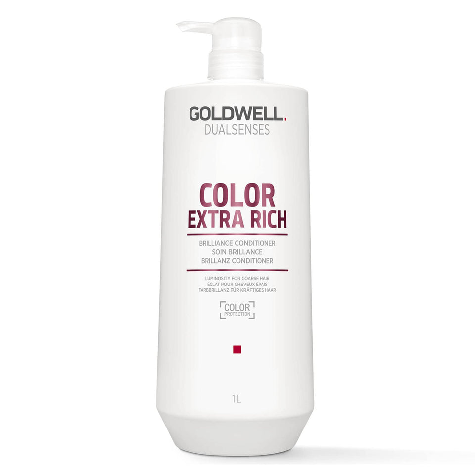 Goldwell Dualsenses front bottle showing large 1L size and easy dispensing benefit