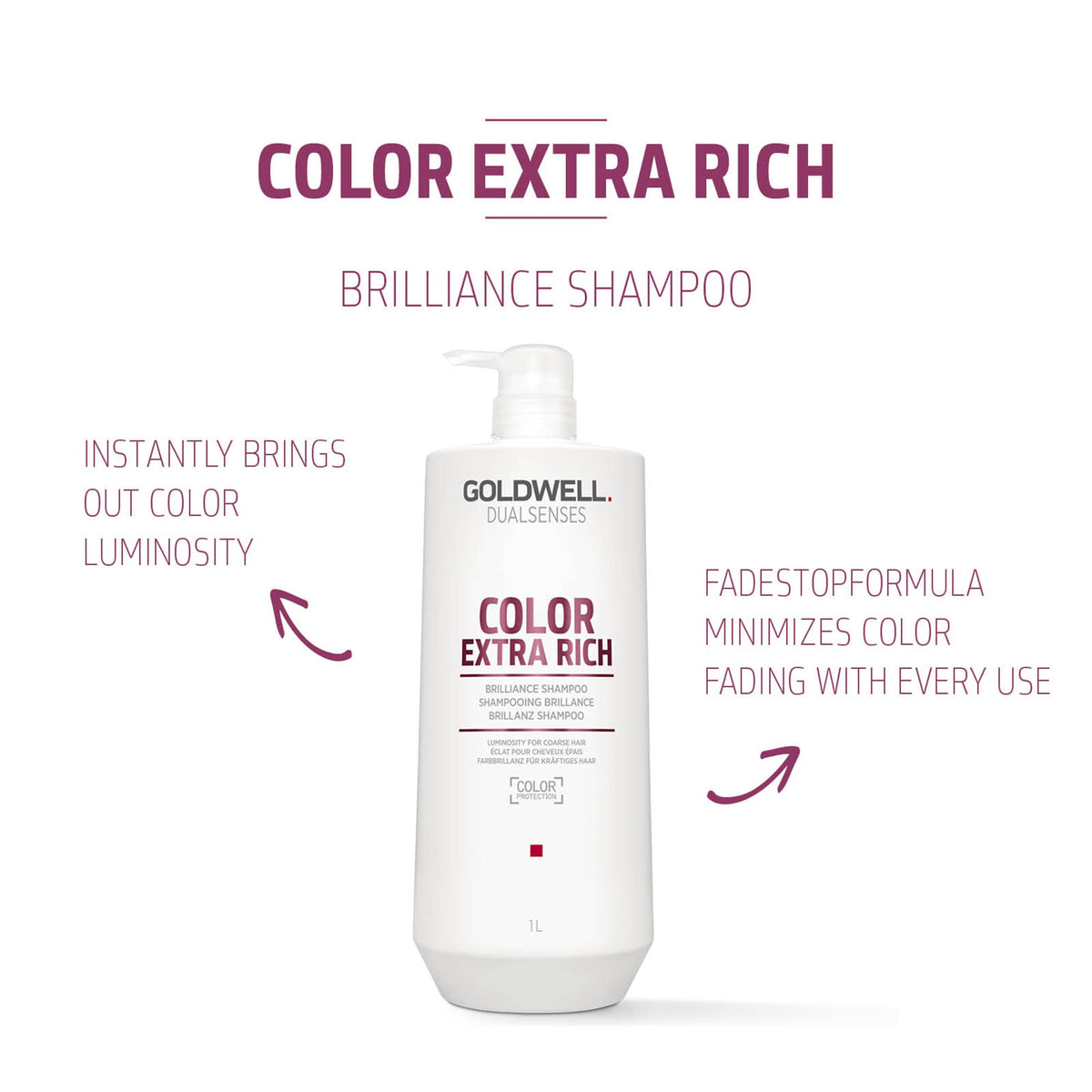 Goldwell Dualsenses bottle next to everyday items showing 1L scale