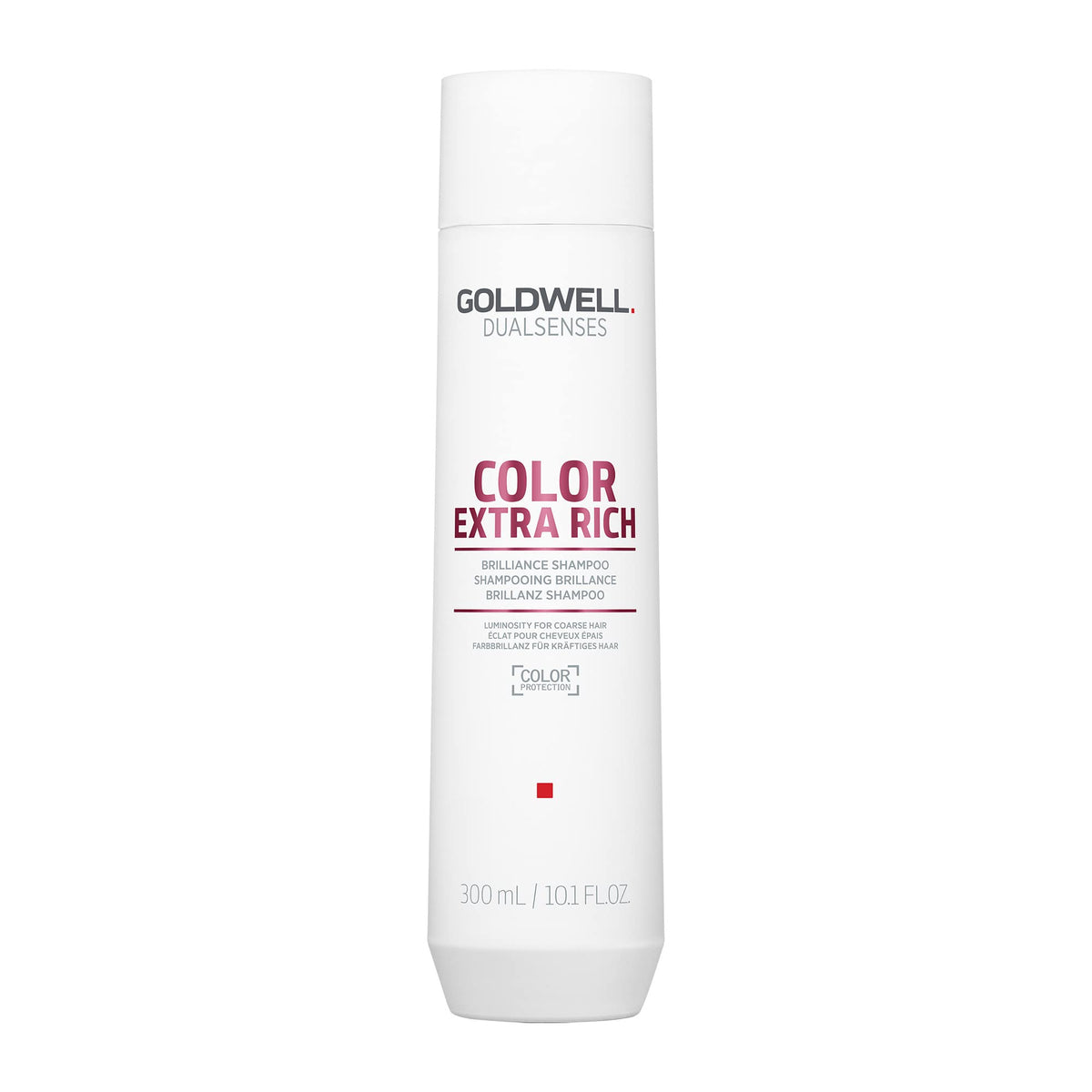 Goldwell bottle front view showing product and vibrant color protection