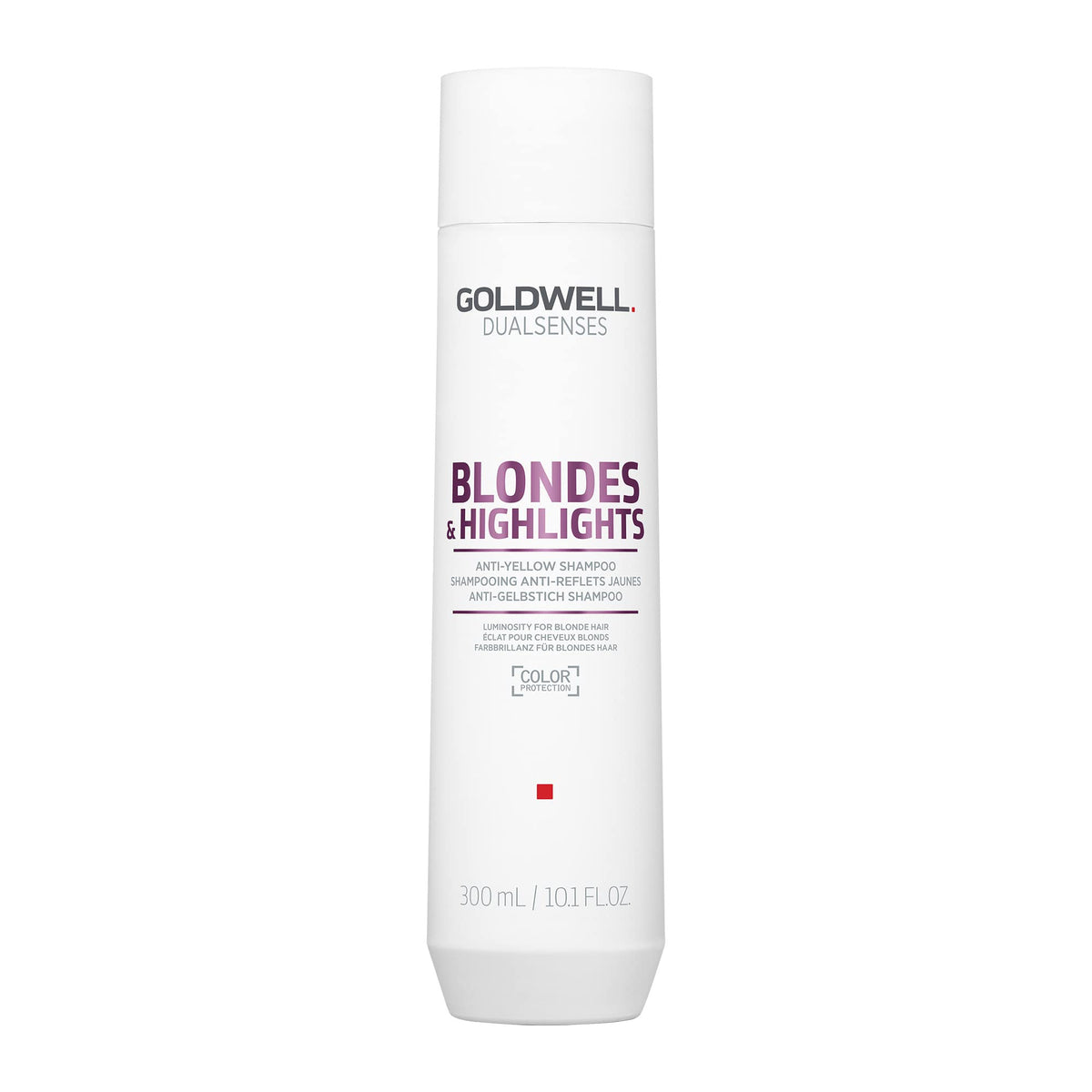 Goldwell Dualsenses front packaging showing product and benefit of neutralizing yellow