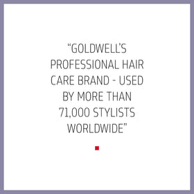 Goldwell conditioner in hand ready to apply, demonstrating easy dispensing benefit