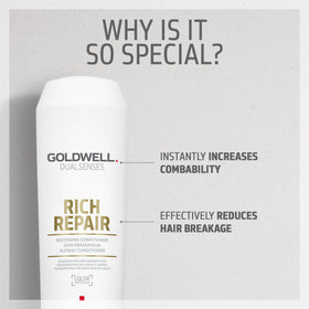 Goldwell cream consistency on finger showing rich formula and nourishment