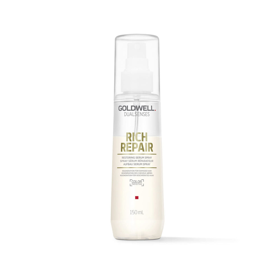 Goldwell Dualsenses front bottle view showing product and clear benefit of lightweight repair