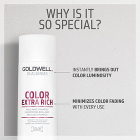 Goldwell shampoo in use in shower showing easy application and rinse