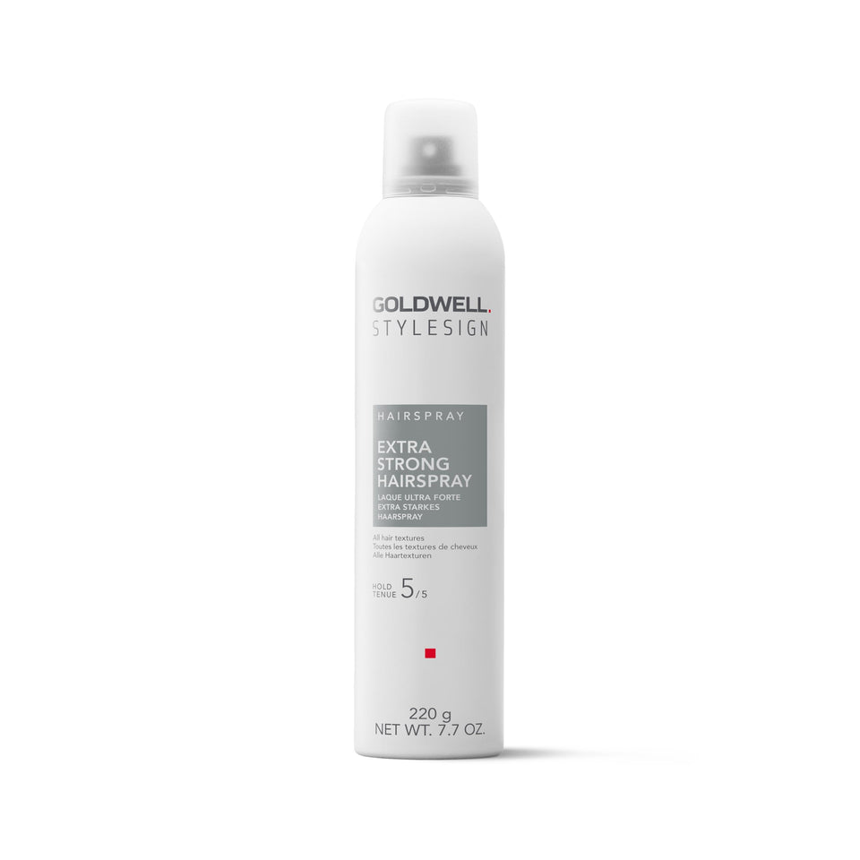 Goldwell extra strong front packaging showing product and lacquer finish benefit