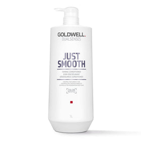 Goldwell bottle front view showing professional 1L size and smooth hair benefit