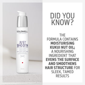 Goldwell Just Smooth applied to lengths and ends for taming frizz and flyaways