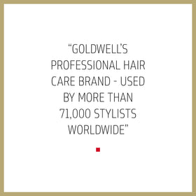 Goldwell 200mL bottle beside a hand for clear size and travel benefit