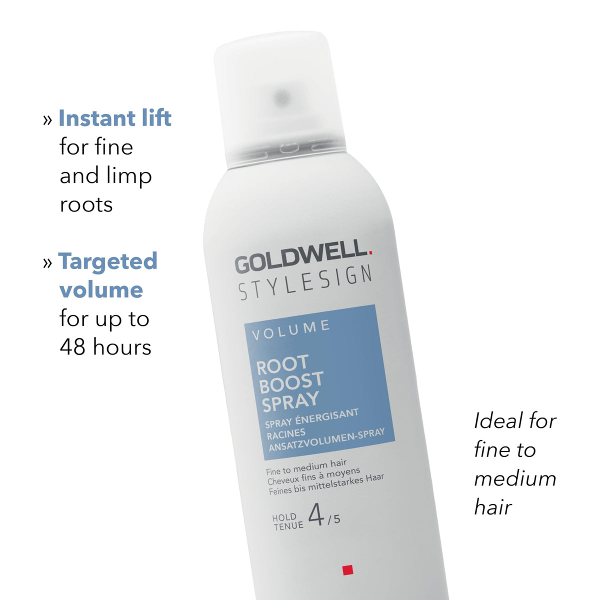Goldwell before and after roots comparison showing visible volume gain