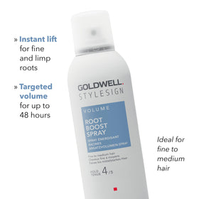 Goldwell before and after roots comparison showing visible volume gain