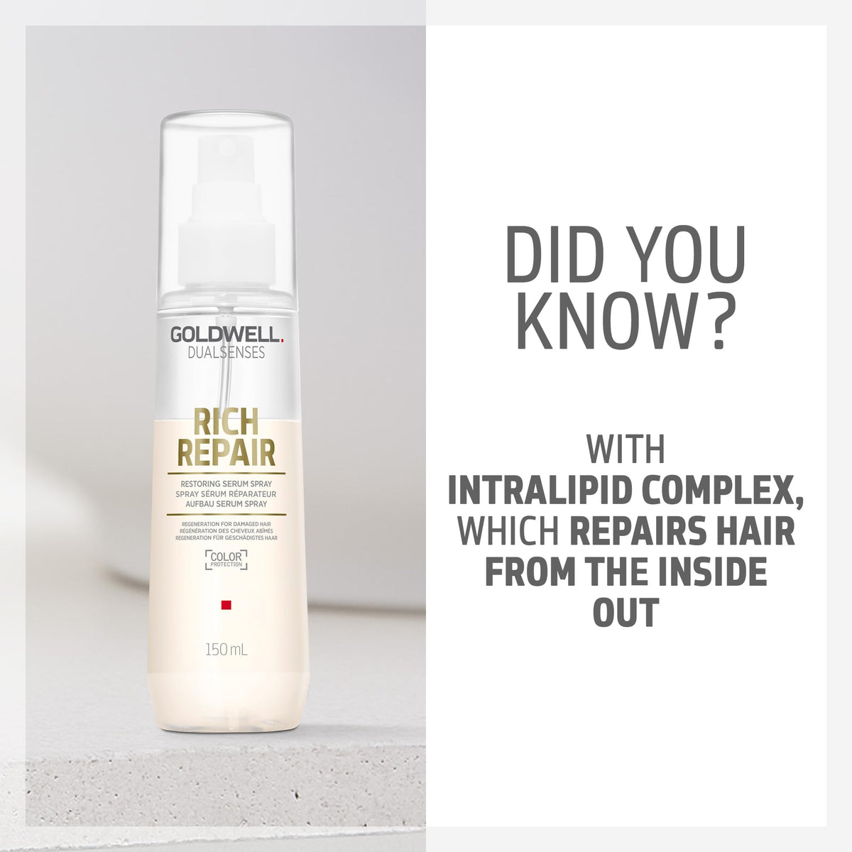 Goldwell product on salon shelf demonstrating professional salon-quality benefit