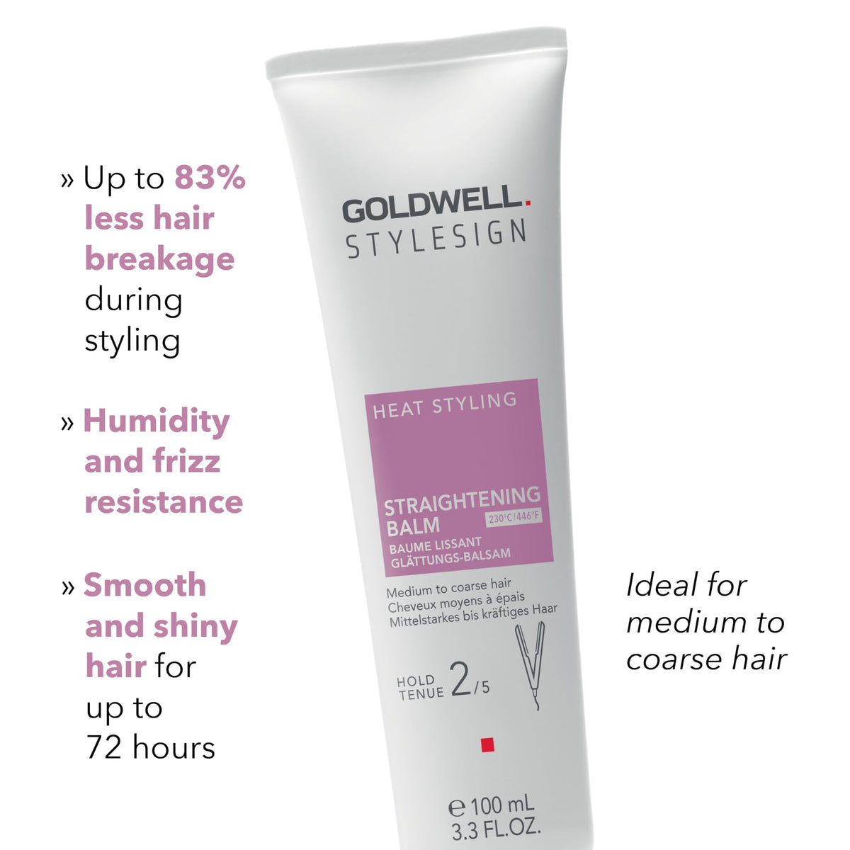 Goldwell product in use during blow-dry delivering smoother, frizz-free results