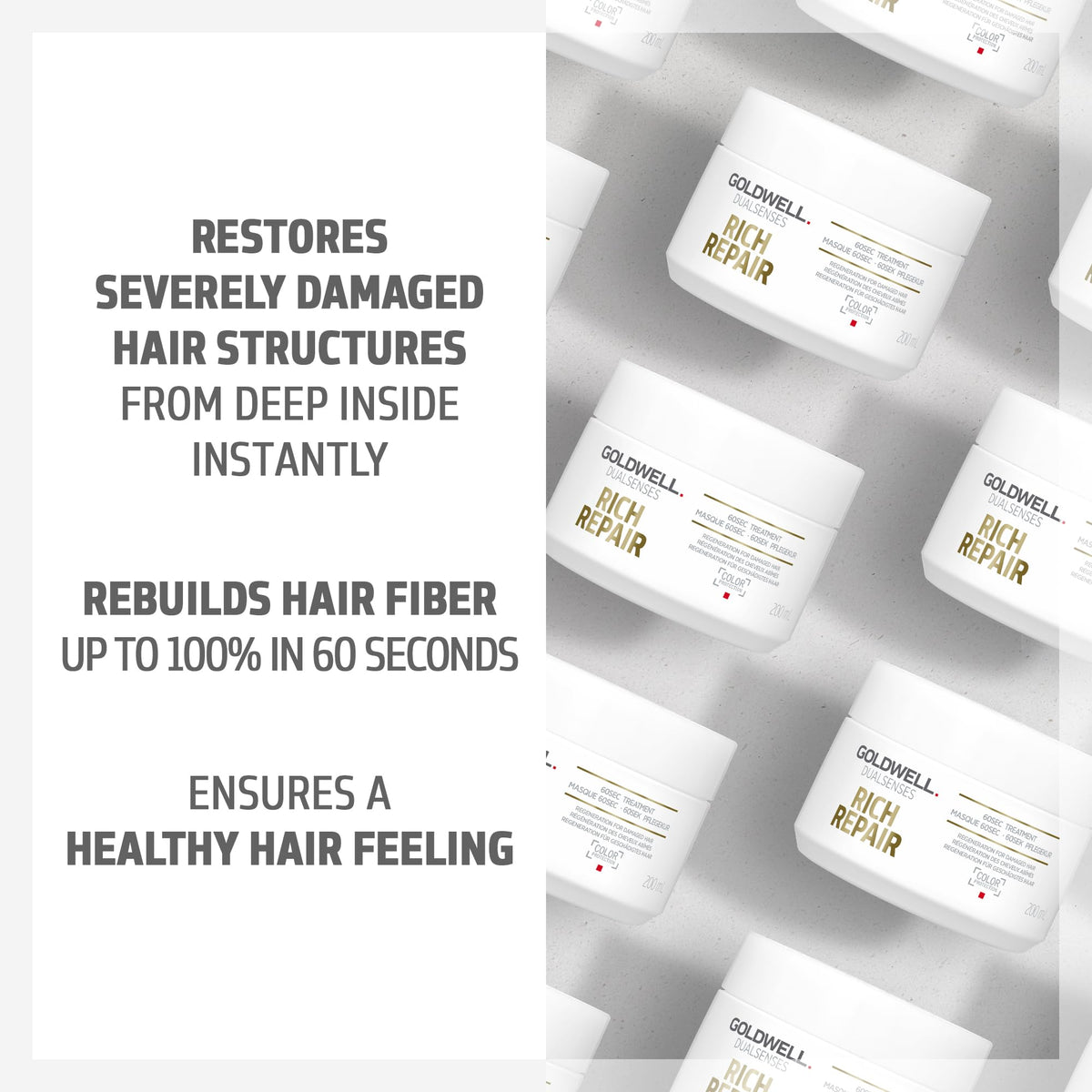 Goldwell product being applied to towel-dried hair for immediate softness