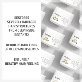 Goldwell product being applied to towel-dried hair for immediate softness