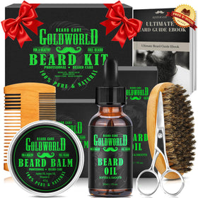 GoldWorld front packaging showing full beard kit for easy gift giving