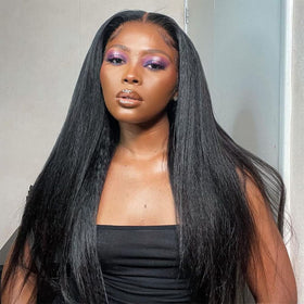 GOLFMAX model wearing wig outdoors demonstrating natural movement