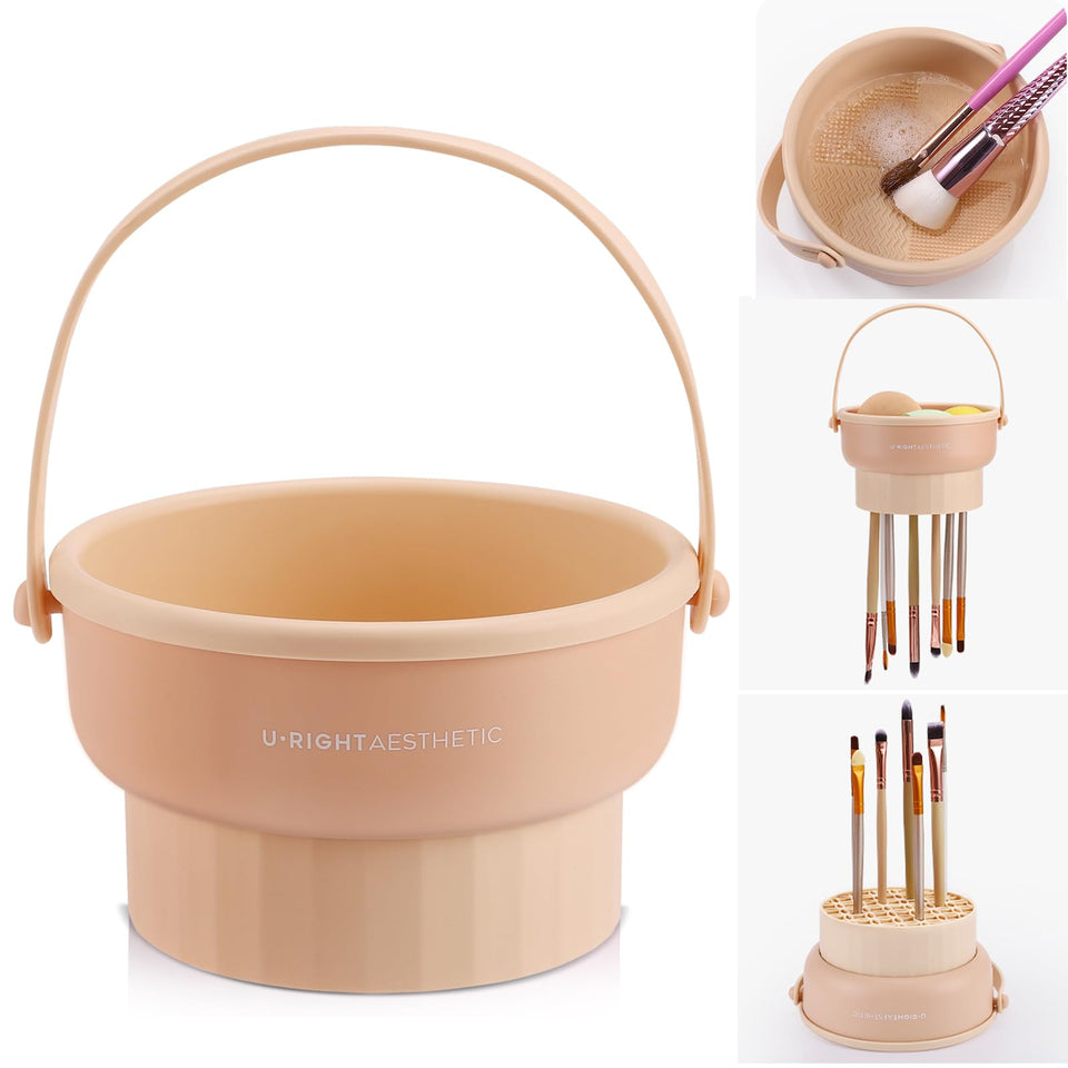 GOLIKEE front view khaki bowl showing compact 3-in-1 design and organization benefit