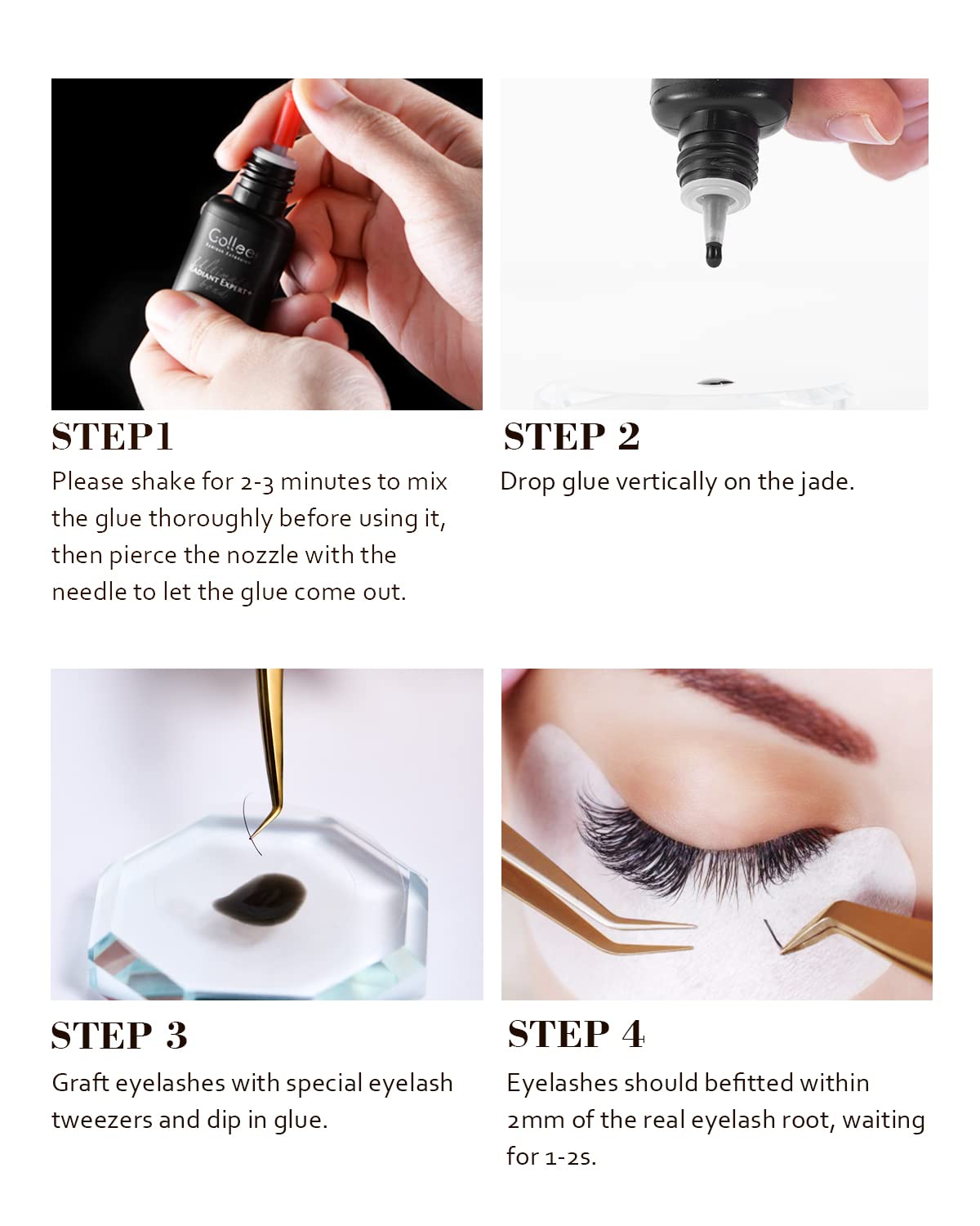 GOLLEEPRO shown with tweezers illustrating quick, precise application
