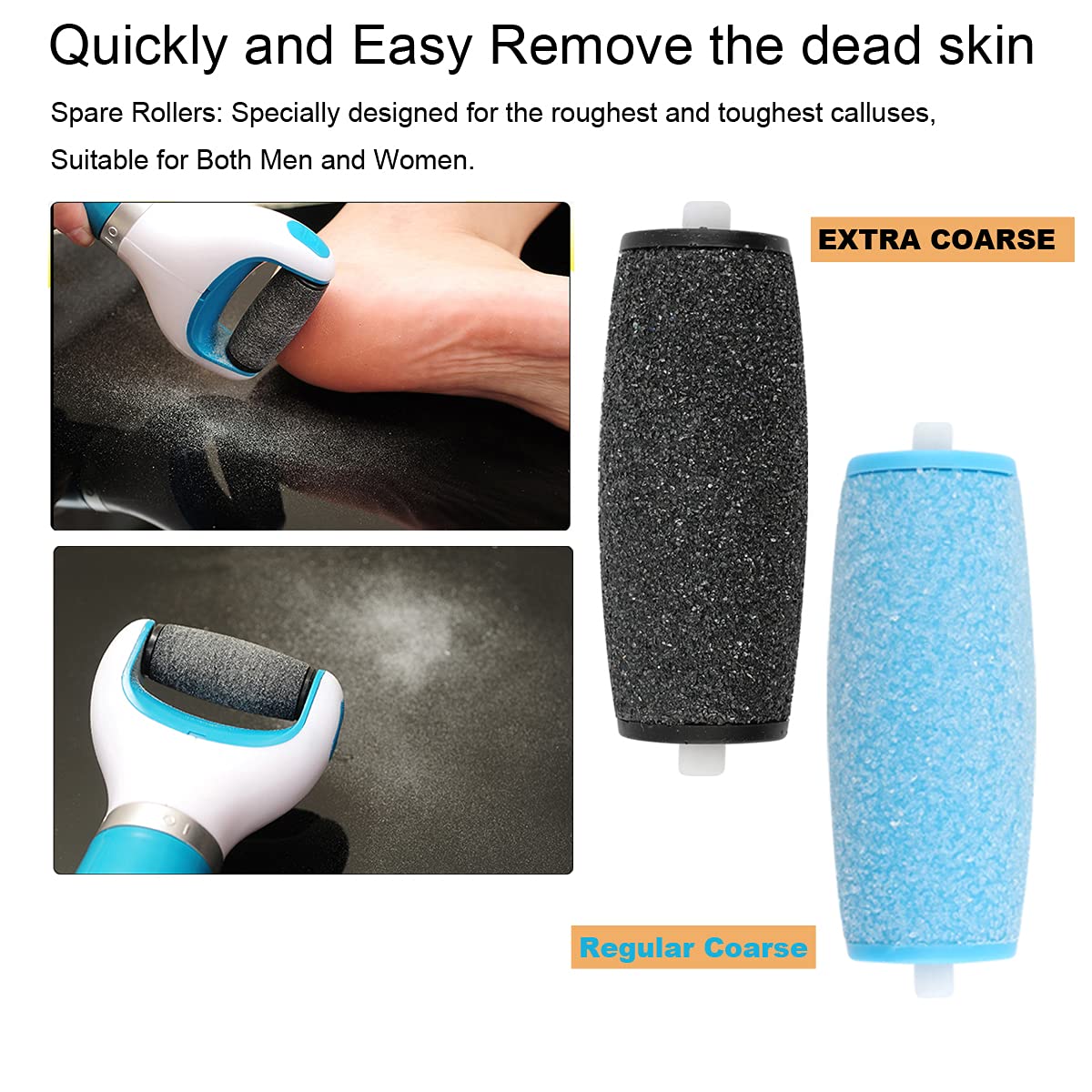 GOMINYUF close-up of roller texture highlighting abrasive grit for faster callus removal