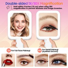 GOMIPURU 30X magnification close-up, precise brow and lash work