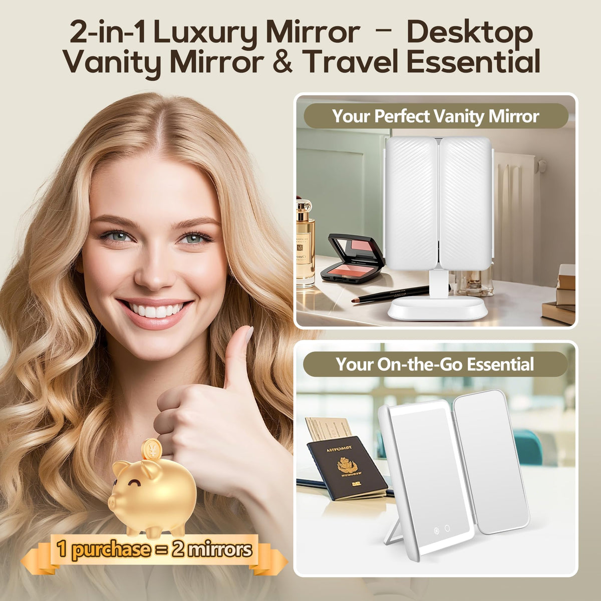 GOMIPURU detachable portable panel removed for travel convenience and quick touch-ups