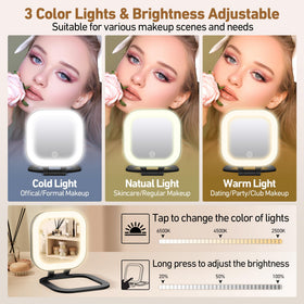GOMIPURU folded compact mirror illustrating pocket-size portability benefit