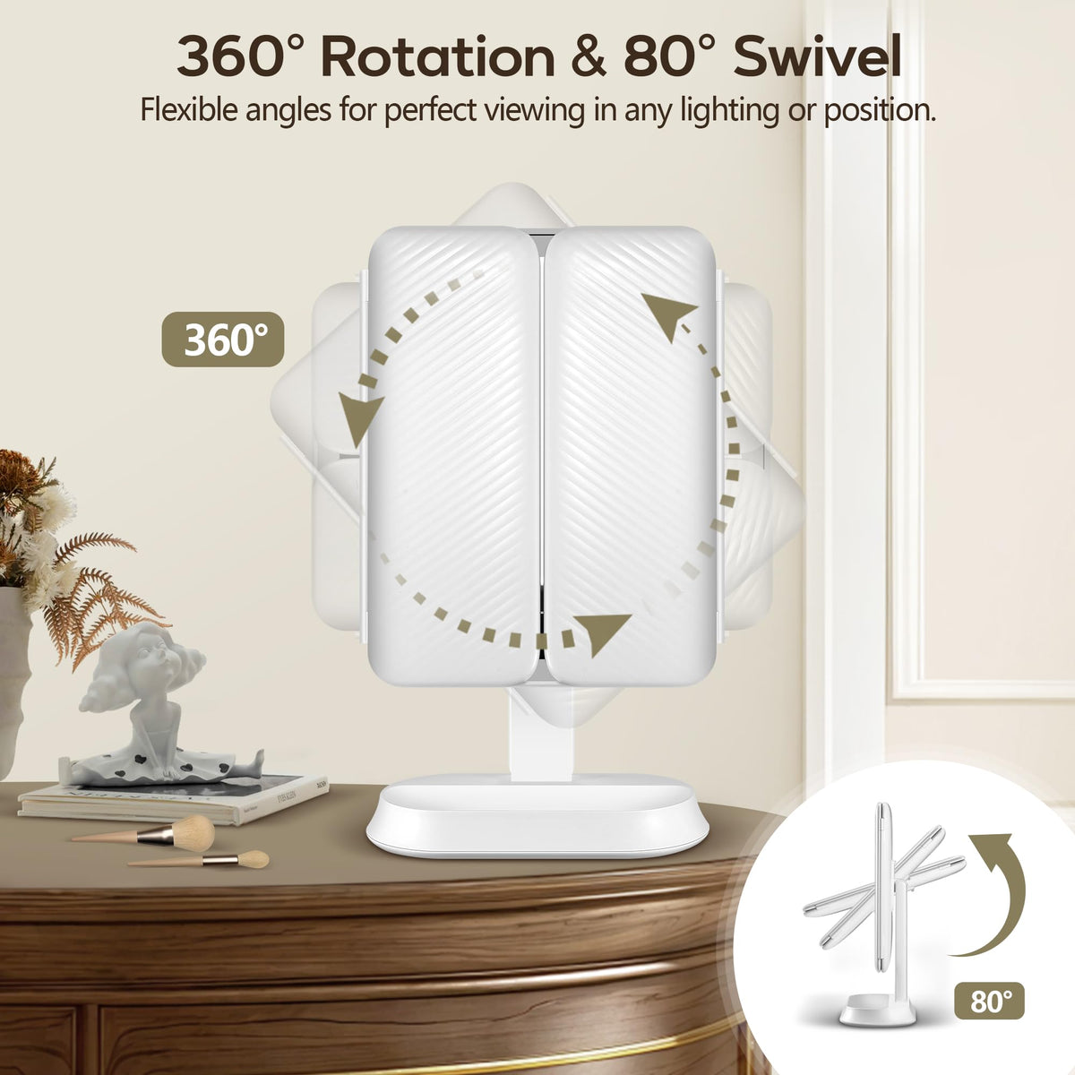 GOMIPURU textured finish and non-slip base providing stable, wobble-free dressing table benefit
