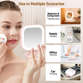 GOMIPURU mirror with tweezers staged for travel-ready grooming essentials