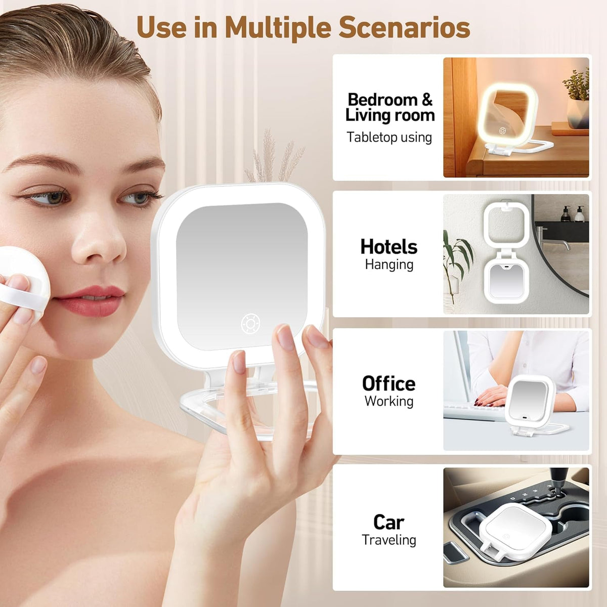 GOMIPURU included tweezers arranged with mirror showing grooming readiness