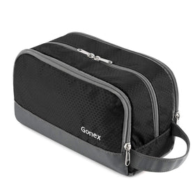 Gonex front view of toiletry bag showing compact, water-resistant design