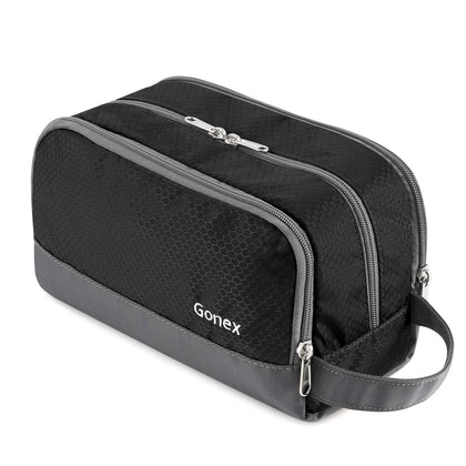 Gonex front view of toiletry bag showing compact, water-resistant design