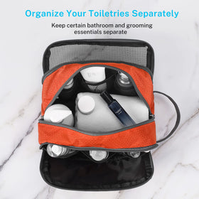 Gonex main compartment open with travel bottles showing roomy organization