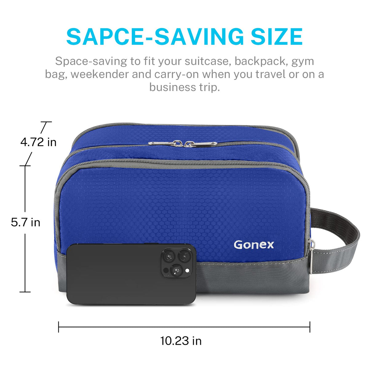 Gonex bag inside duffel for scale showing travel-friendly sizing