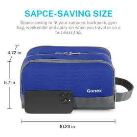 Gonex bag inside duffel for scale showing travel-friendly sizing