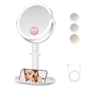 GONOBLE mirror held next to hand to show compact 7-inch size and scale