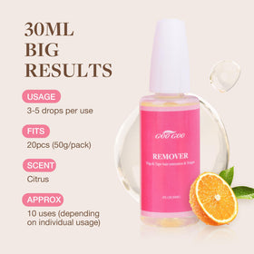 GOO GOO on vanity with hair tools in background, convenient at-home remover