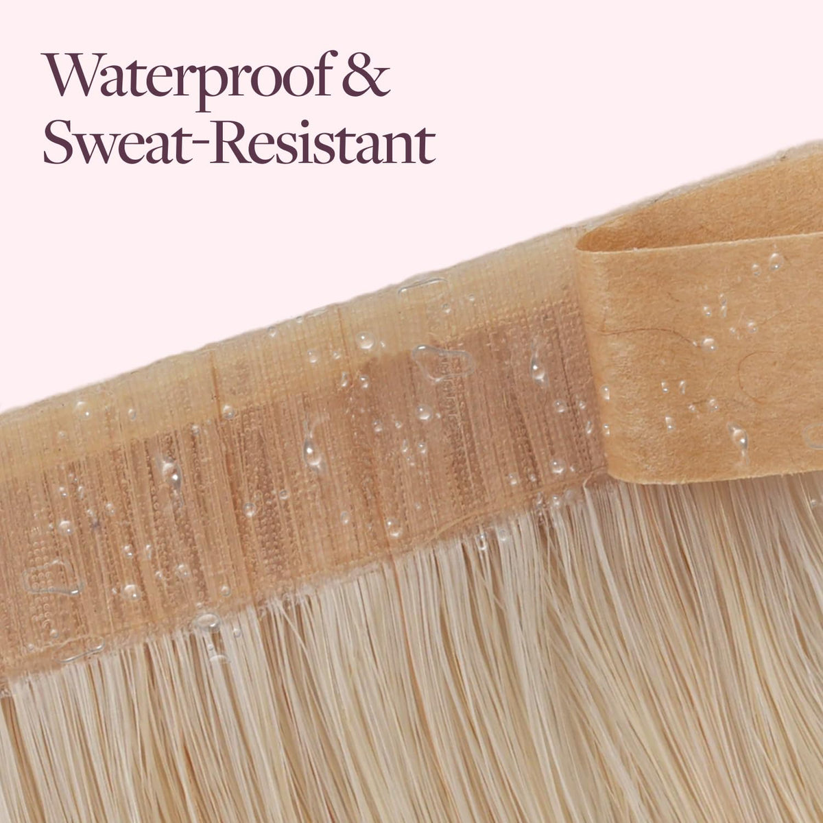 GOO GOO tape in use with stylist hands for quick, secure extension reapplication