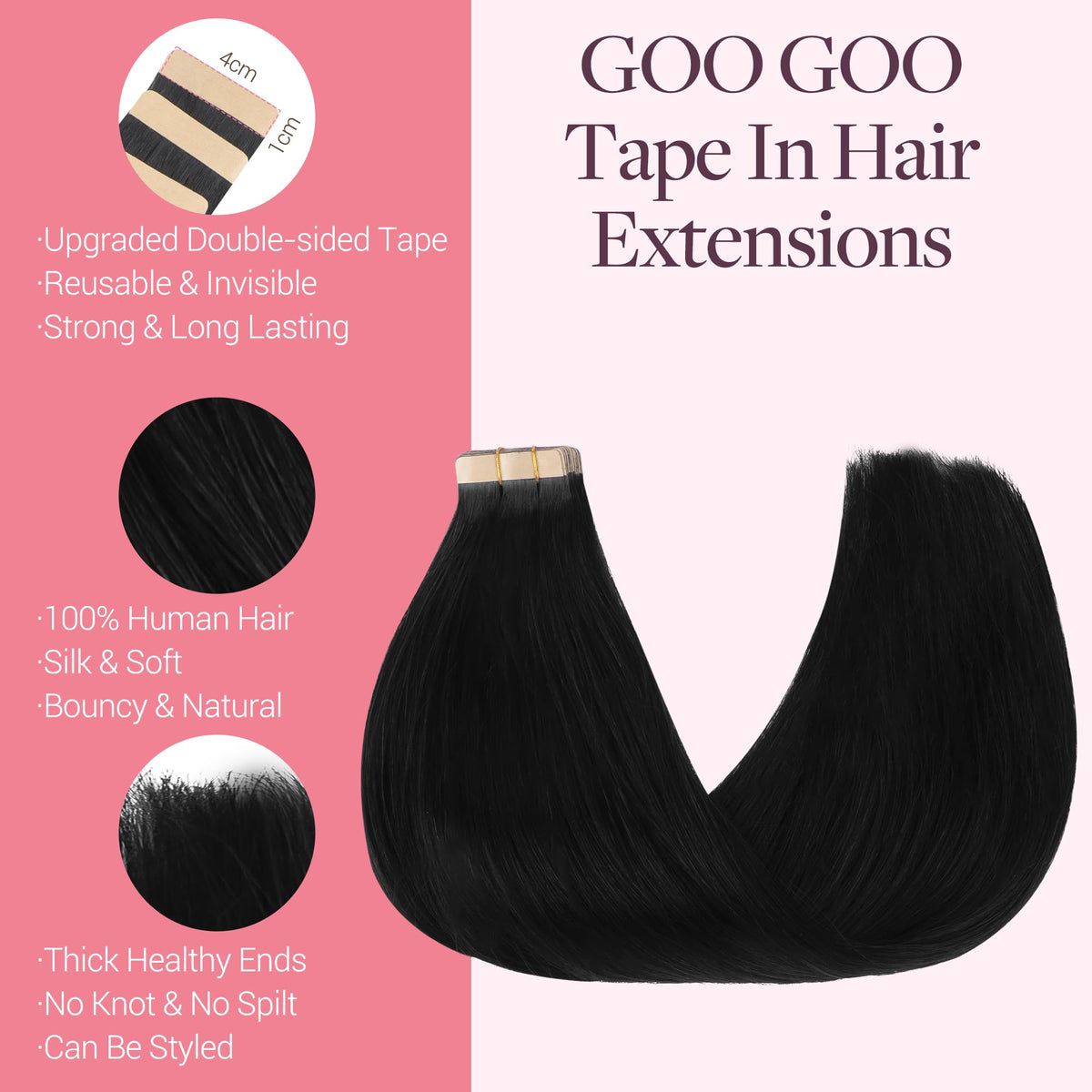 GOO GOO silky straight texture close-up demonstrates smooth blend