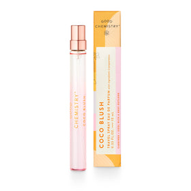 Good Chemistry Coco Blush front packaging showing compact travel spray and polished finish