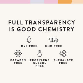 Good Chemistry glass packaging detail highlighting durable, recyclable bottle design
