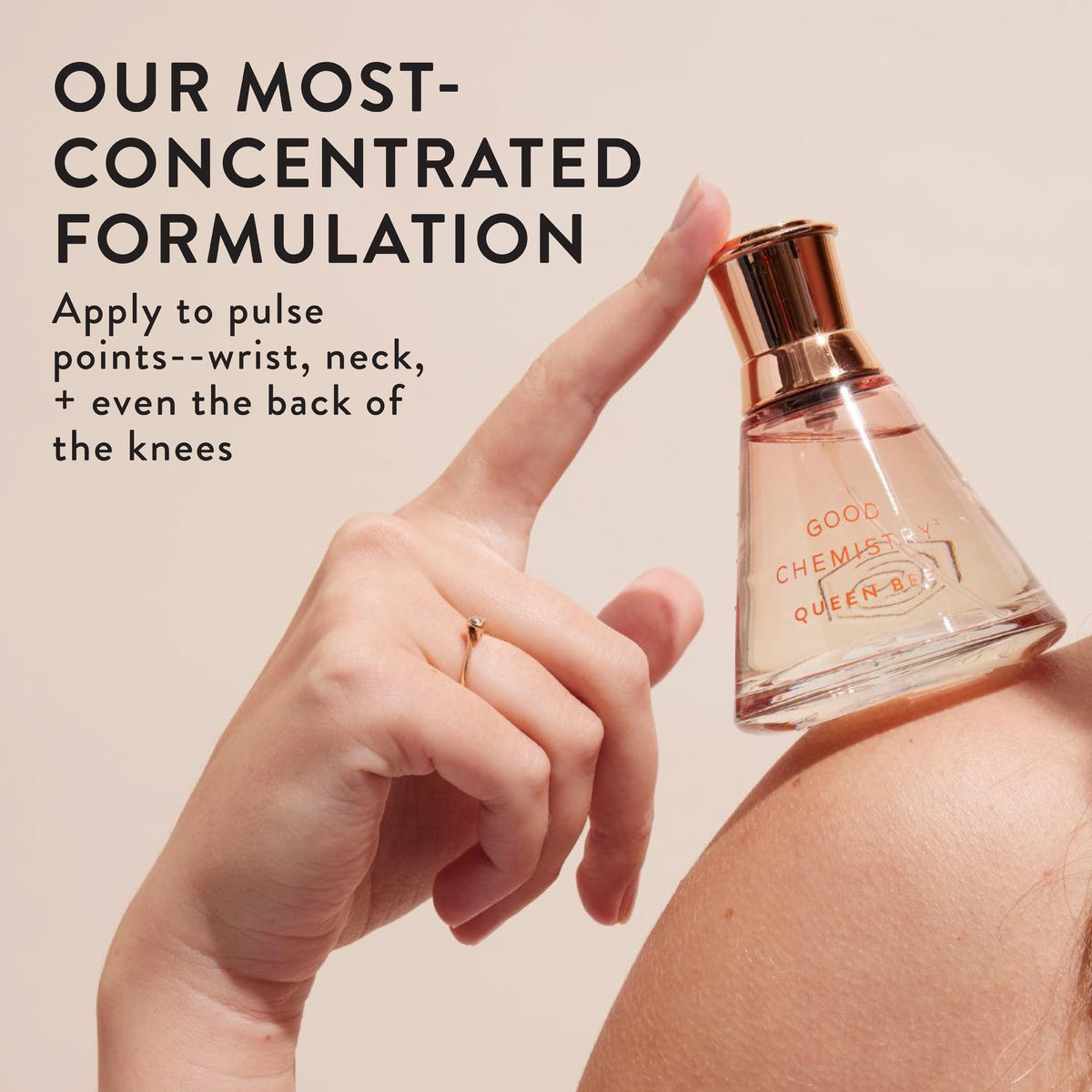 Good Chemistry Queen Bee paired with matching body mist for layering and extended wear