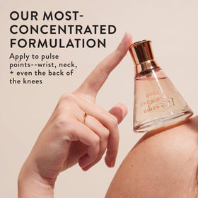 Good Chemistry Queen Bee paired with matching body mist for layering and extended wear