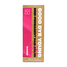 Good Dye Young Baddie front packaging showing bold pink shade and branding benefit of clear labeling
