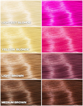 Good Dye Young applied to pre-lightened hair showing saturated hot-pink payoff